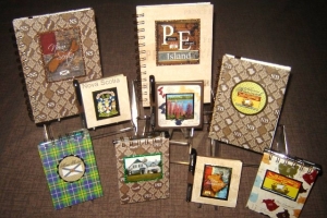 Selection of journals, notepads and stickynote holders