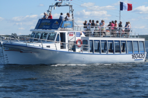 Boat is covered for the lower deck